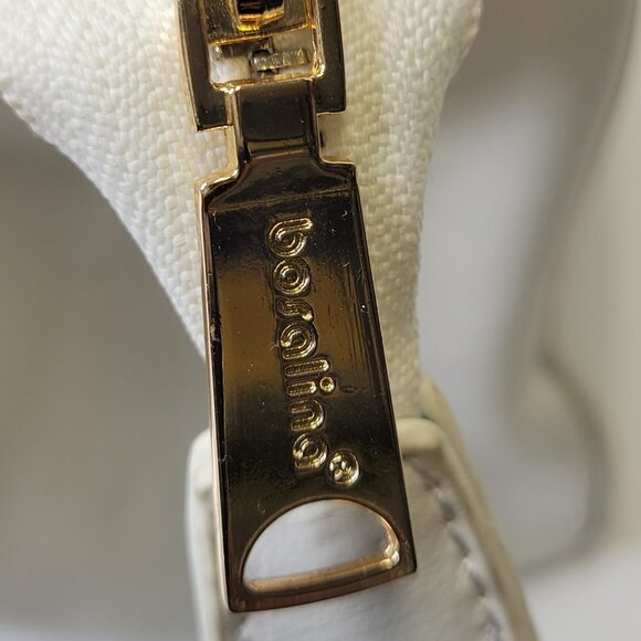 White Handbag with Goldtone Handle - Picture 9 of 16